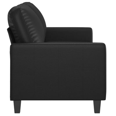 2-personers sofa 140 cm kunstlæder sort