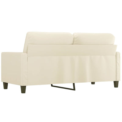 2-personers sofa 140 cm kunstlæder cremefarvet