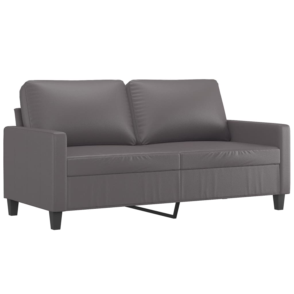 2-personers sofa 140 cm kunstlæder grå