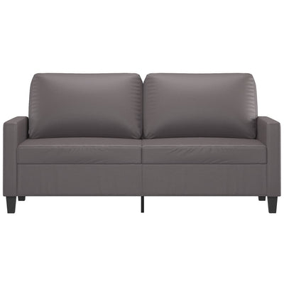 2-personers sofa 140 cm kunstlæder grå