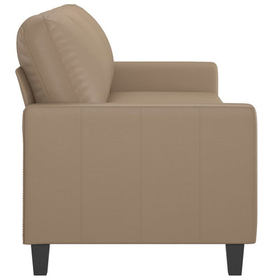 3-personers sofa 180 cm kunstlæder cappuccino