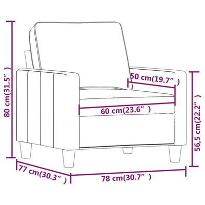 lænestol 60 cm stof sort