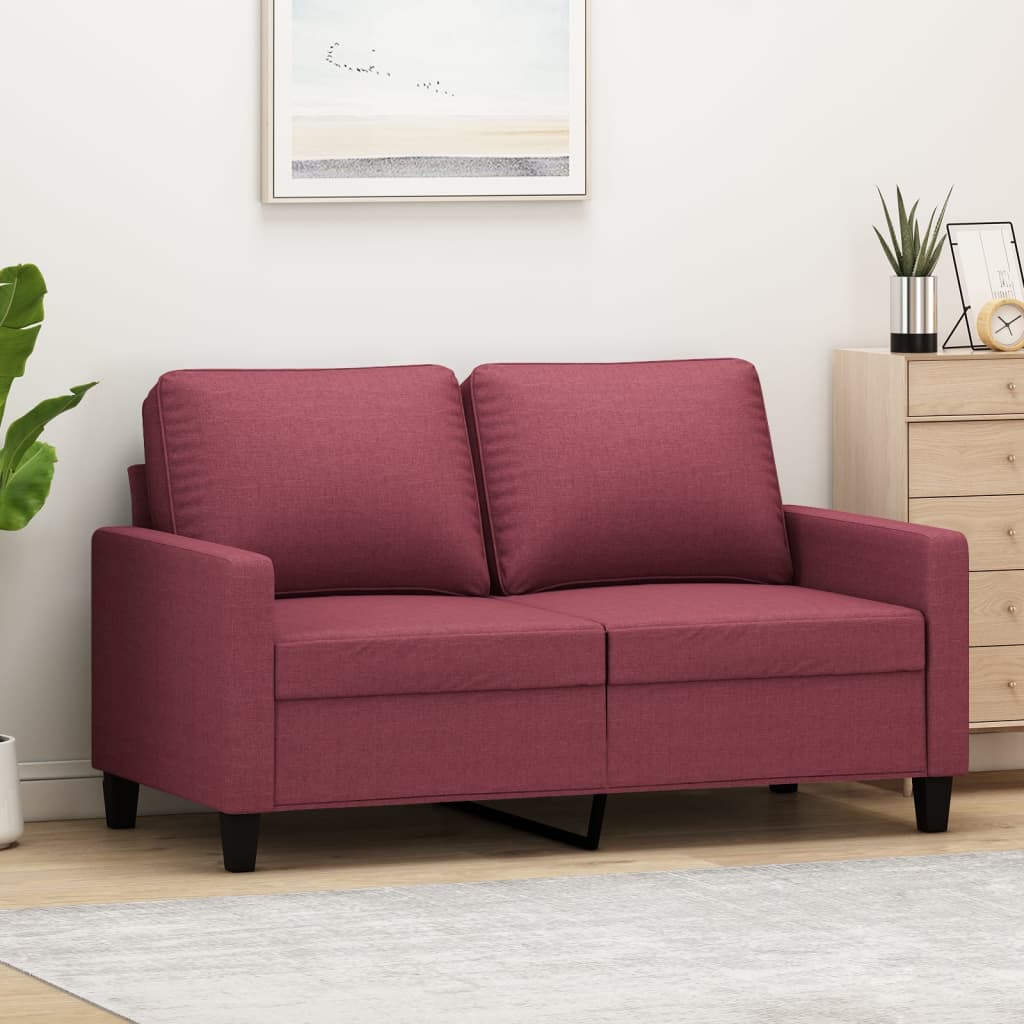 2-personers sofa 120 cm stof vinrød