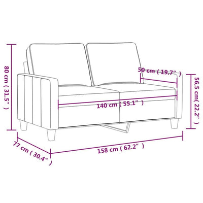 2-personers sofa 140 cm stof lysegrå