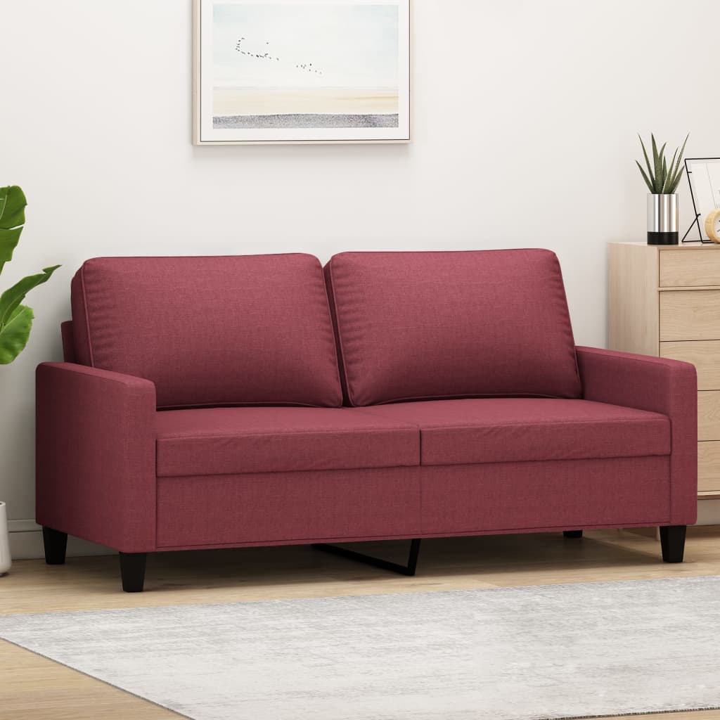 2-personers sofa 140 cm stof vinrød