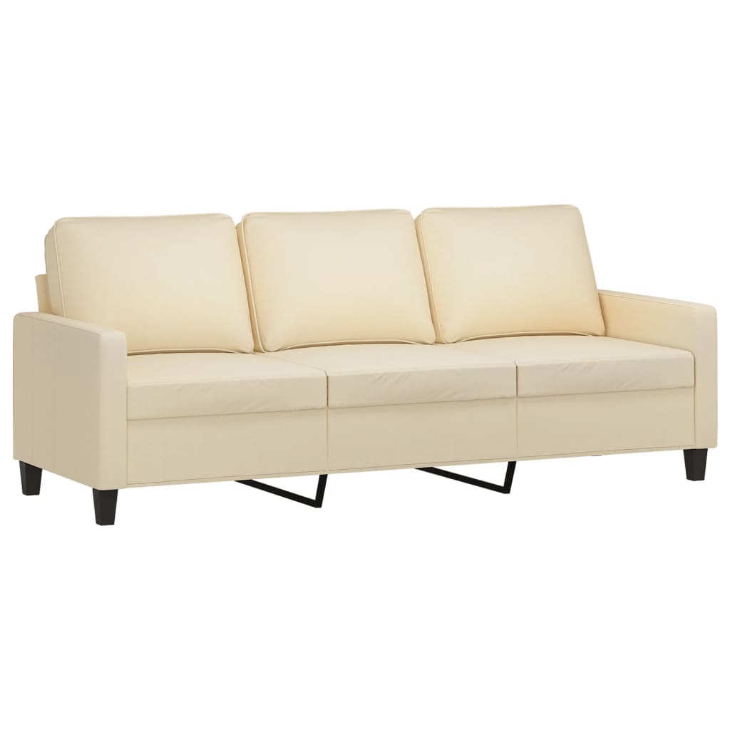 3-personers sofa 180 cm stof cremefarvet