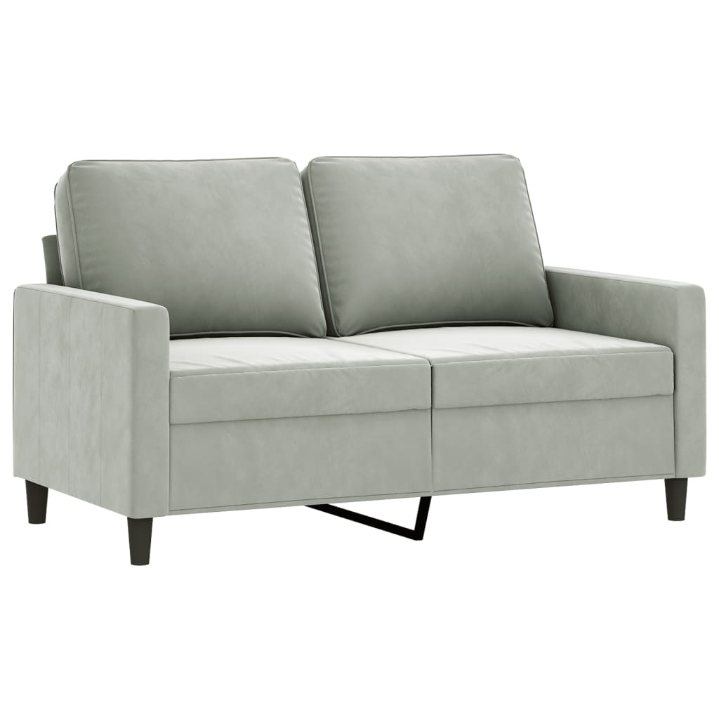 2-personers sofa 120 cm velour lysegrå