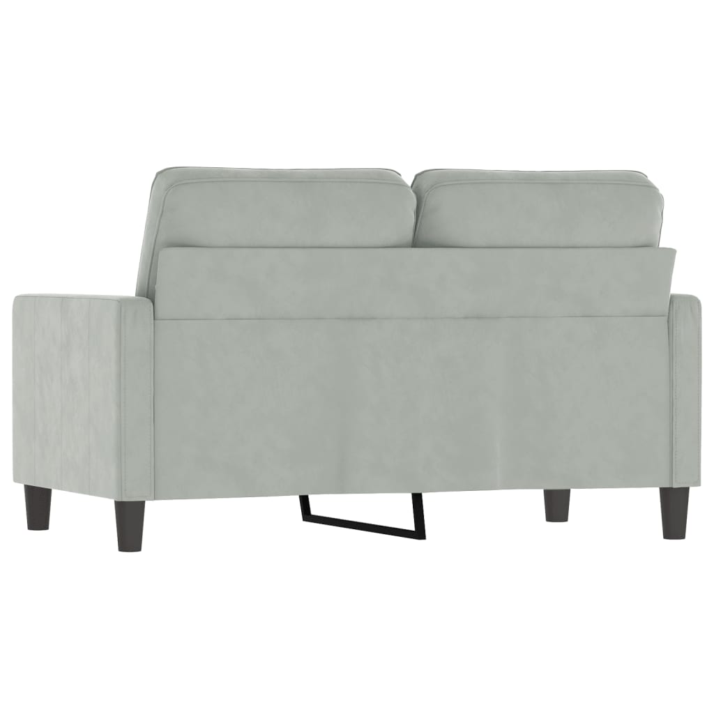 2-personers sofa 120 cm velour lysegrå