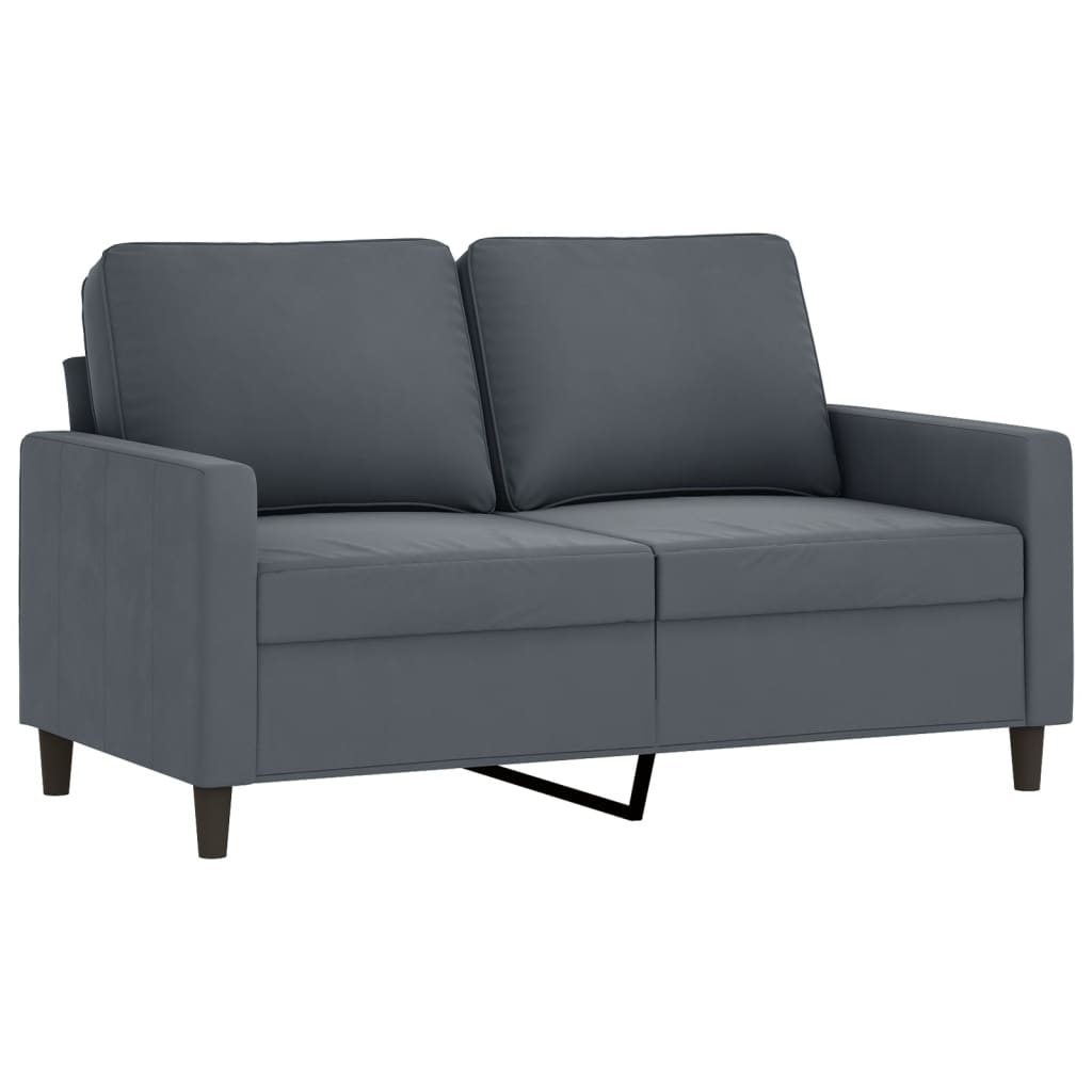 2-personers sofa 120 cm velour mørkegrå