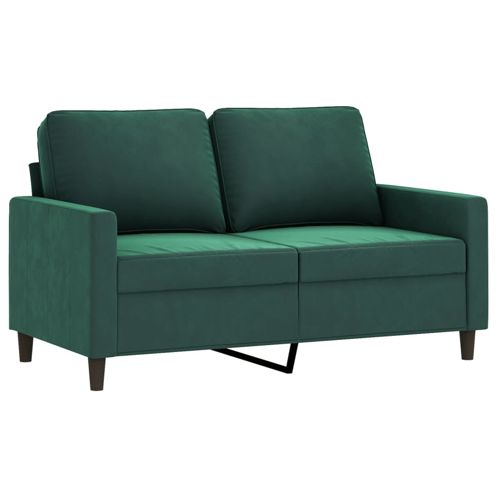 2-personers sofa 120 cm fløjl mørkegrøn