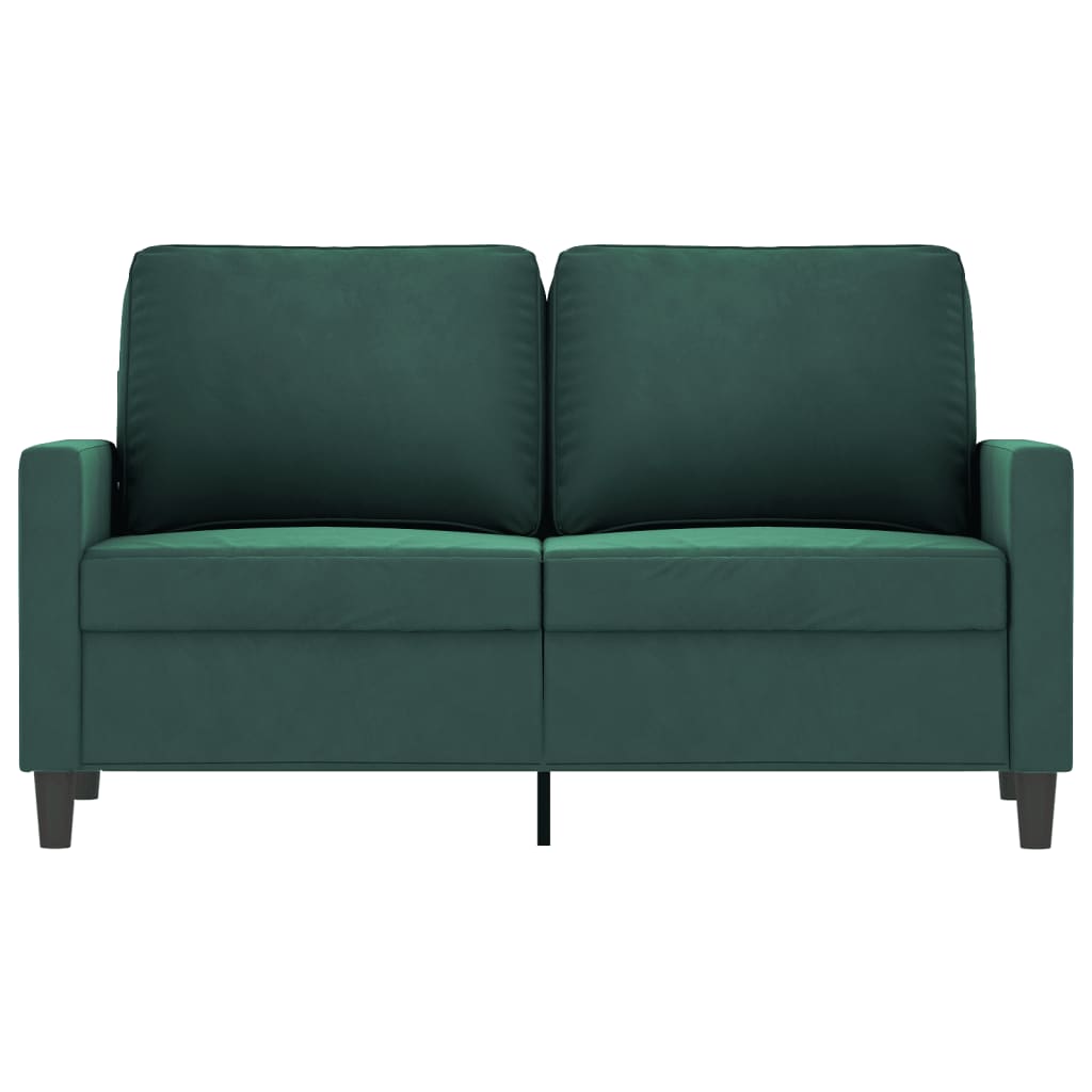 2-personers sofa 120 cm fløjl mørkegrøn