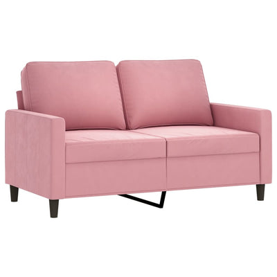 2-personers sofa 120 cm fløjl lyserød