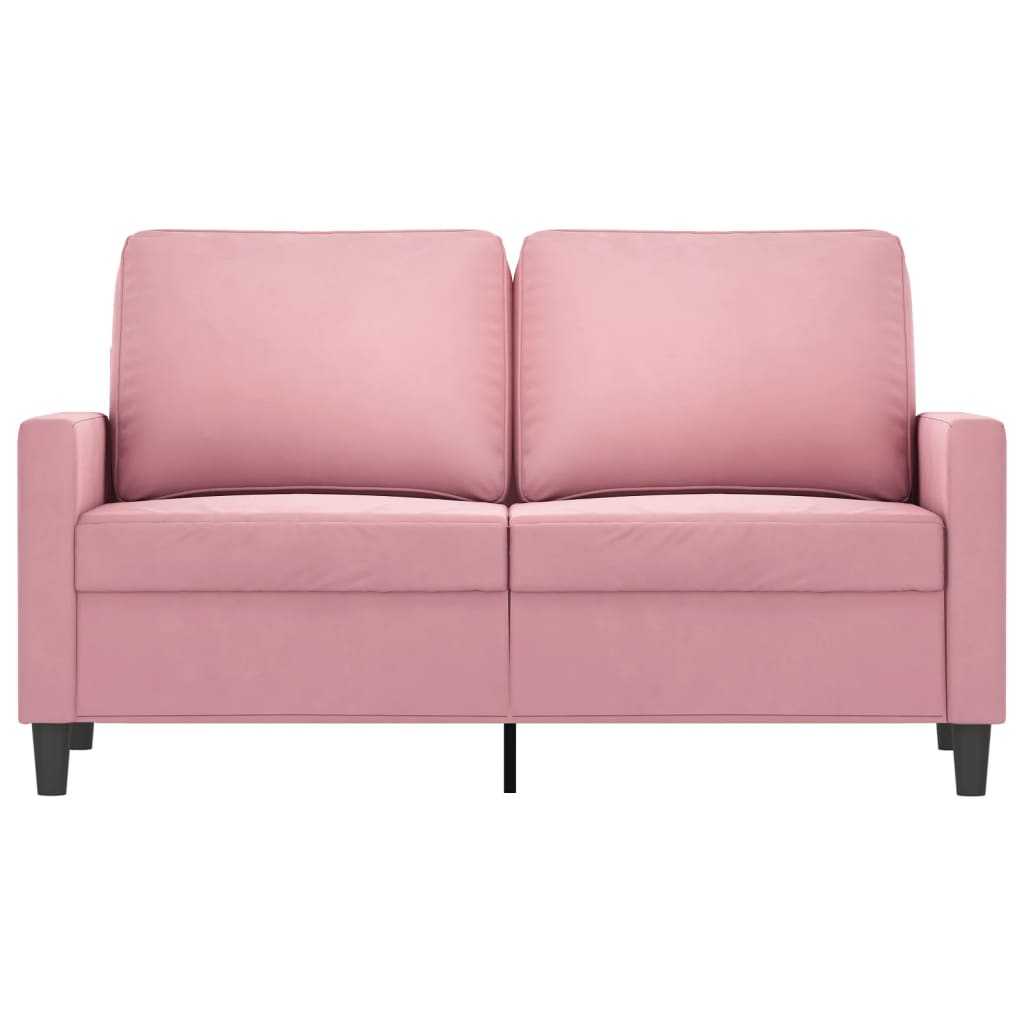 2-personers sofa 120 cm fløjl lyserød