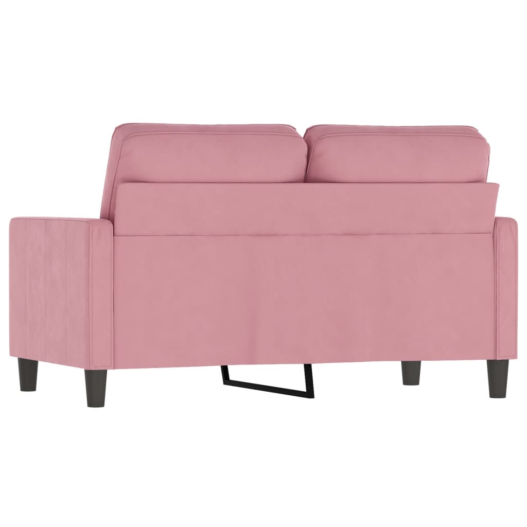 2-personers sofa 120 cm fløjl lyserød