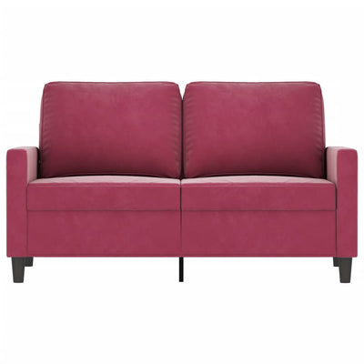 2-personers sofa 120 cm fløjl vinrød