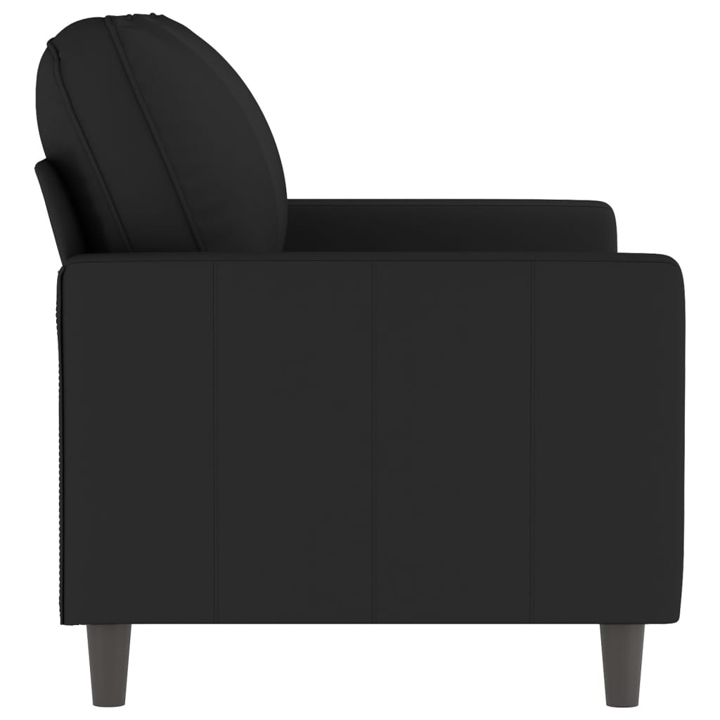 2-personers sofa 120 cm fløjl sort