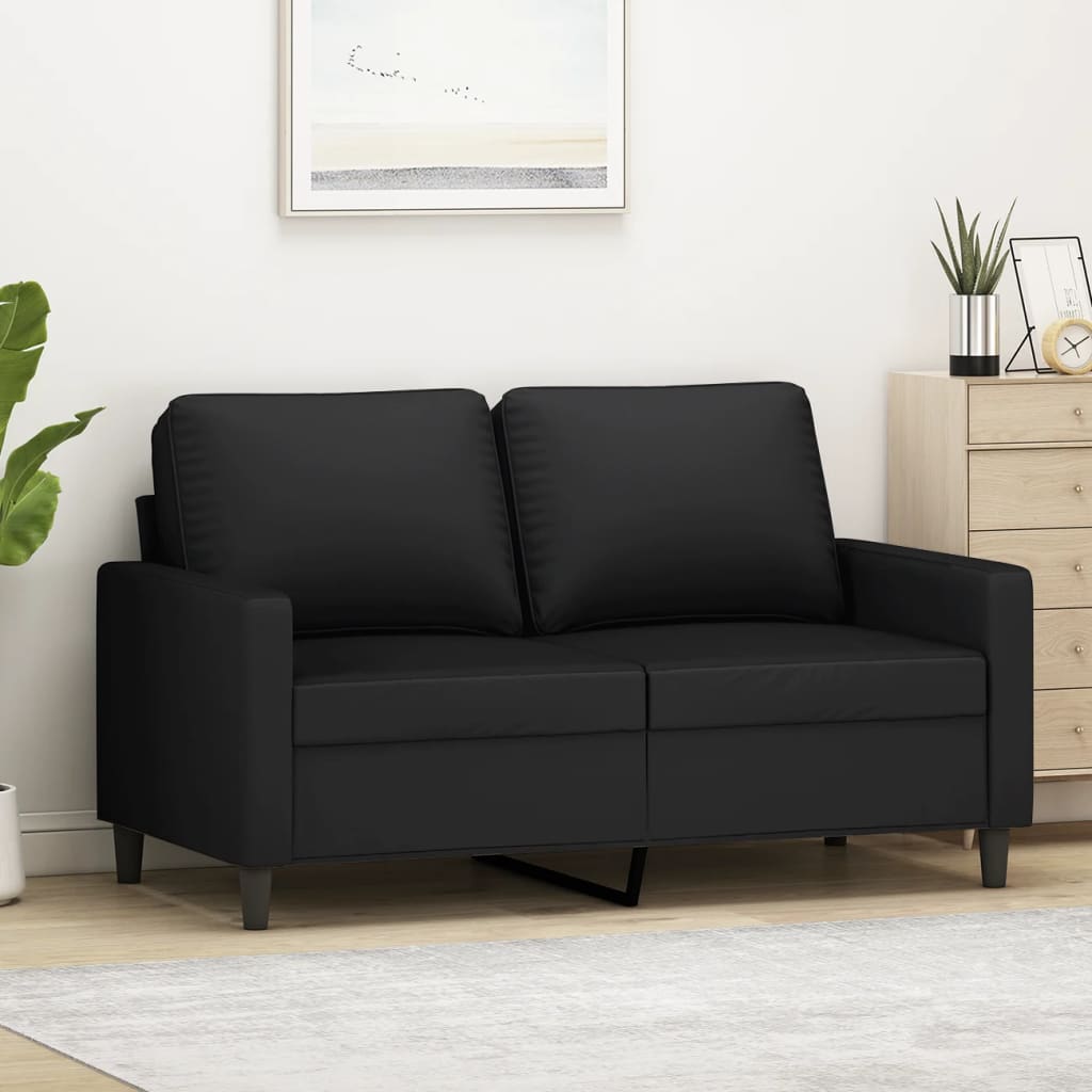 2-personers sofa 120 cm fløjl sort