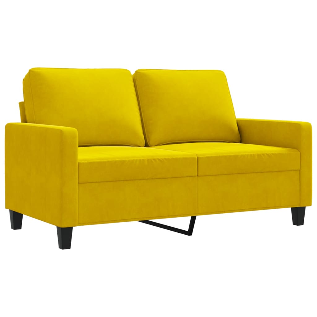 2-personers sofa 120 cm fløjl gul