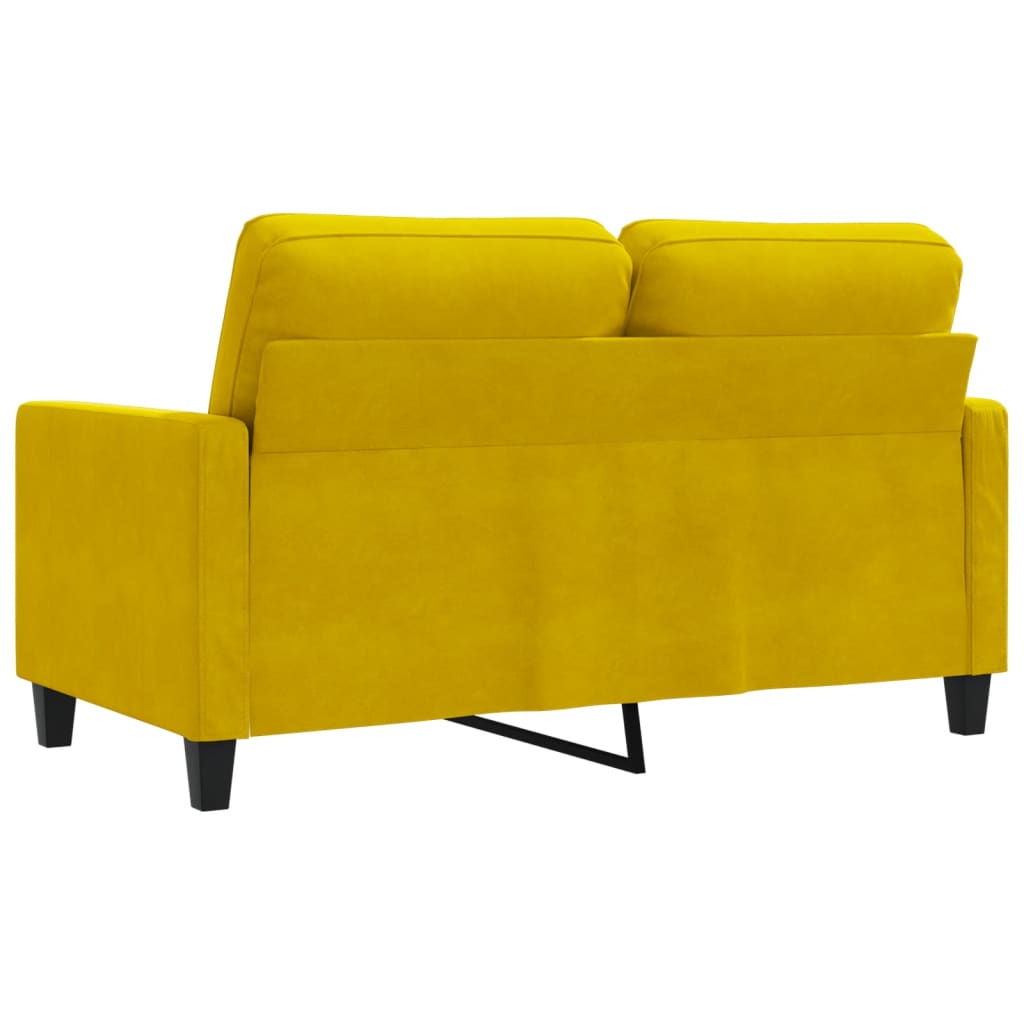 2-personers sofa 120 cm fløjl gul