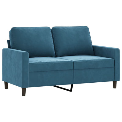 2-personers sofa 120 cm fløjl blå