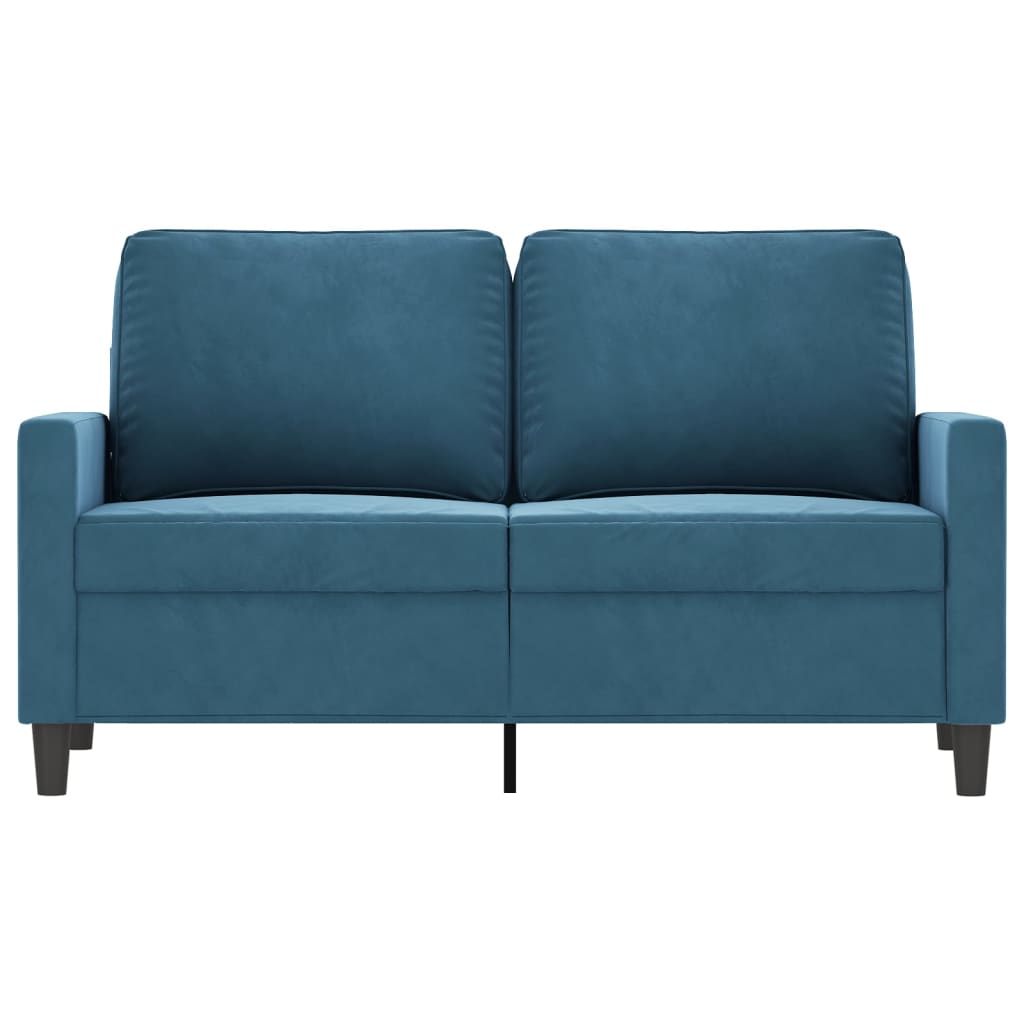 2-personers sofa 120 cm fløjl blå