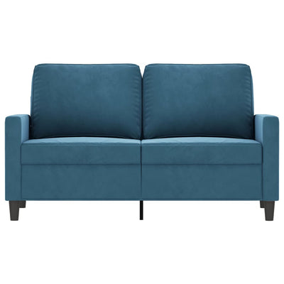 2-personers sofa 120 cm fløjl blå