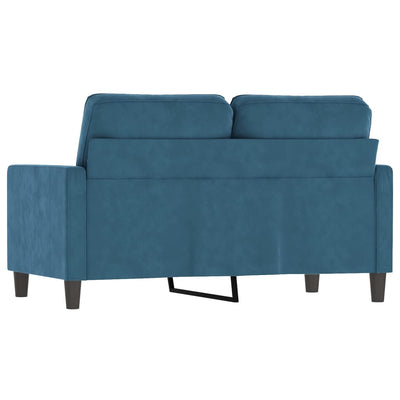 2-personers sofa 120 cm fløjl blå