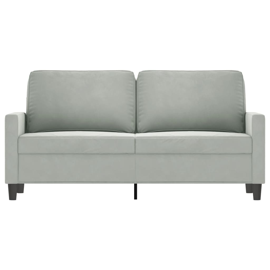 2-personers sofa 140 cm fløjl lysegrå