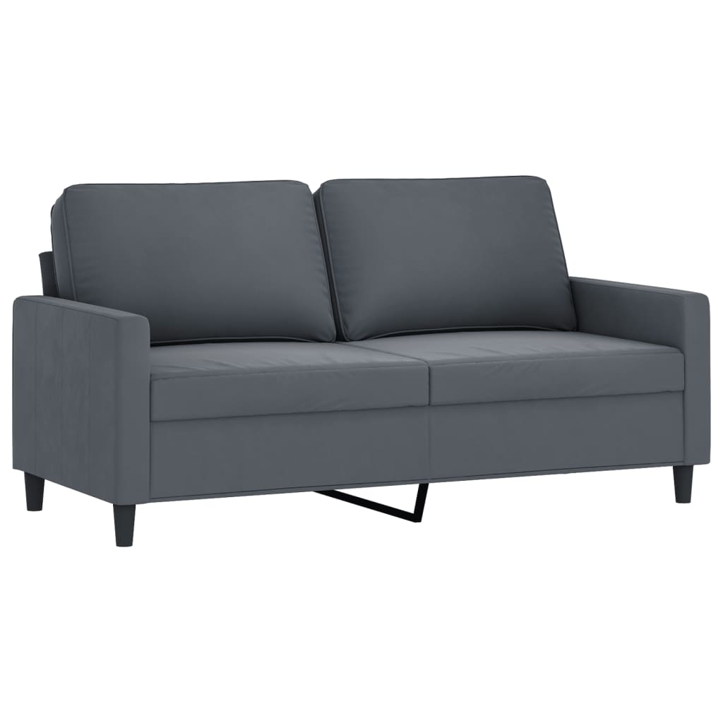 2-personers sofa 140 cm fløjl mørkegrå