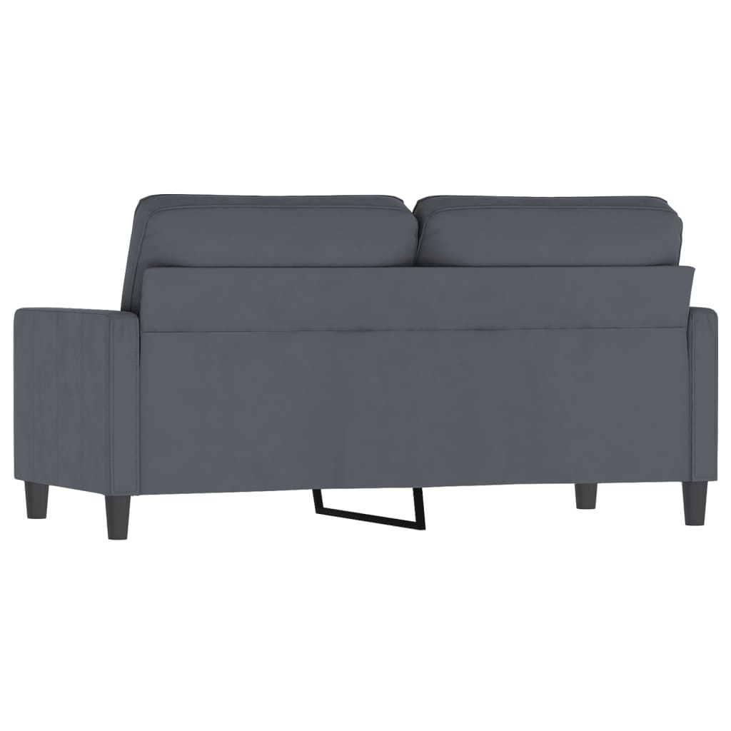 2-personers sofa 140 cm fløjl mørkegrå