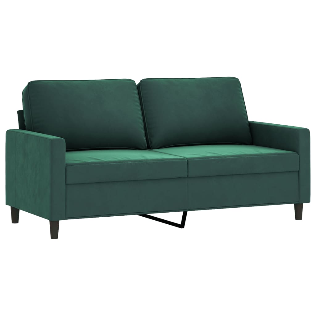 2-personers sofa 140 cm fløjl mørkegrøn