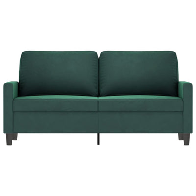 2-personers sofa 140 cm fløjl mørkegrøn