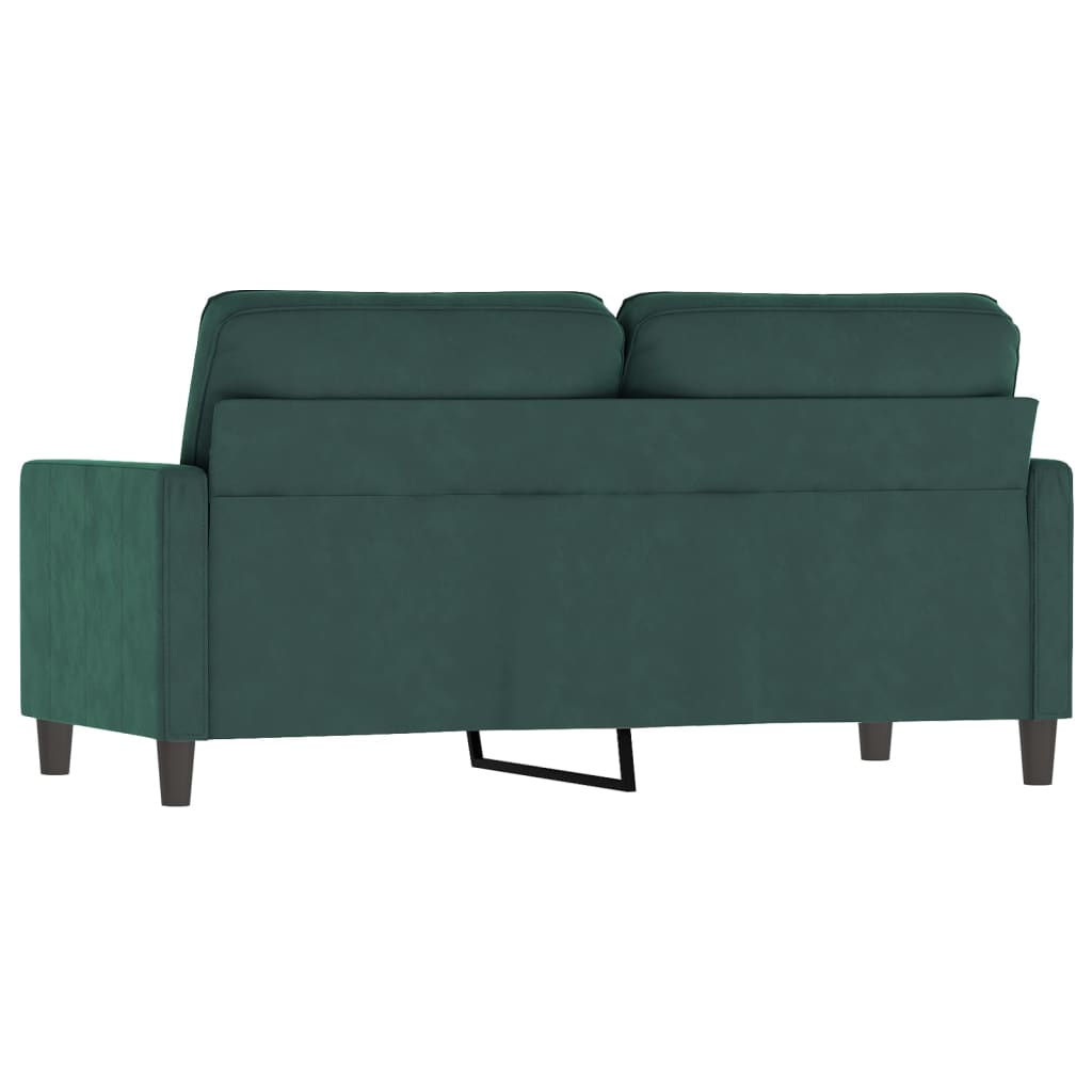 2-personers sofa 140 cm fløjl mørkegrøn