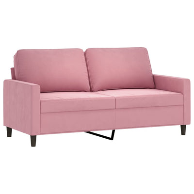 2-personers sofa 140 cm fløjl lyserød