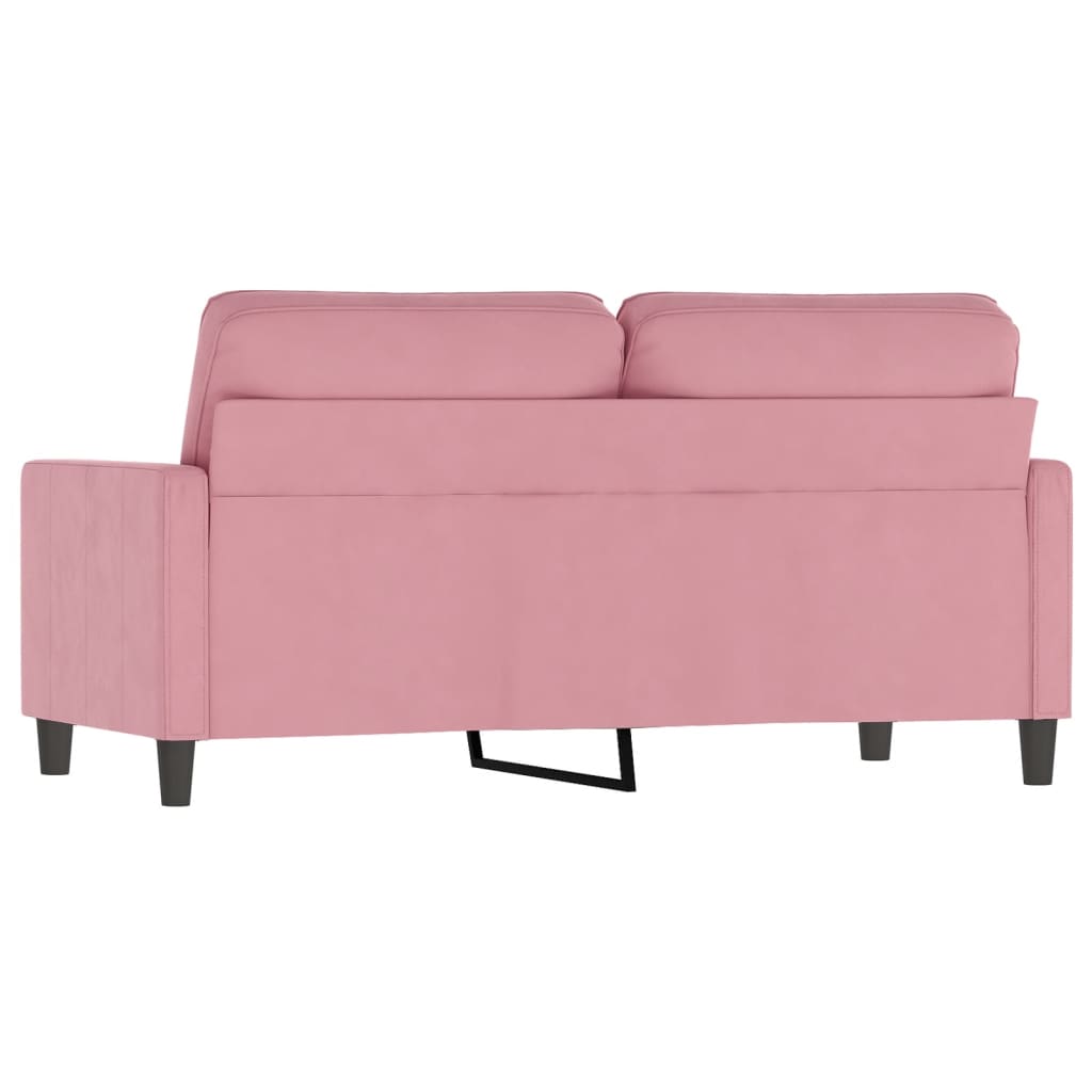 2-personers sofa 140 cm fløjl lyserød