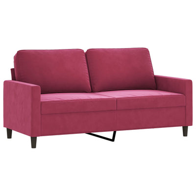 2-personers sofa 140 cm fløjl vinrød