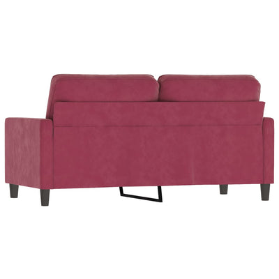 2-personers sofa 140 cm fløjl vinrød