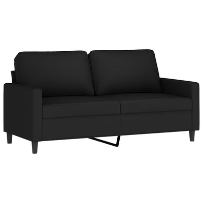 2-personers sofa 140 cm fløjl sort