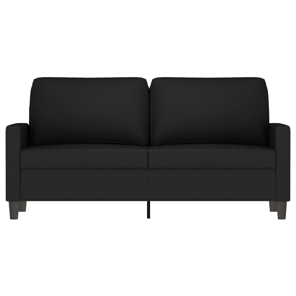 2-personers sofa 140 cm fløjl sort