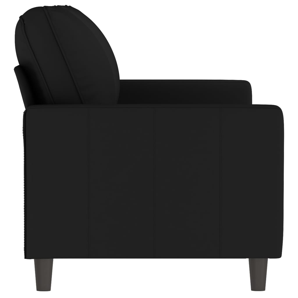 2-personers sofa 140 cm fløjl sort