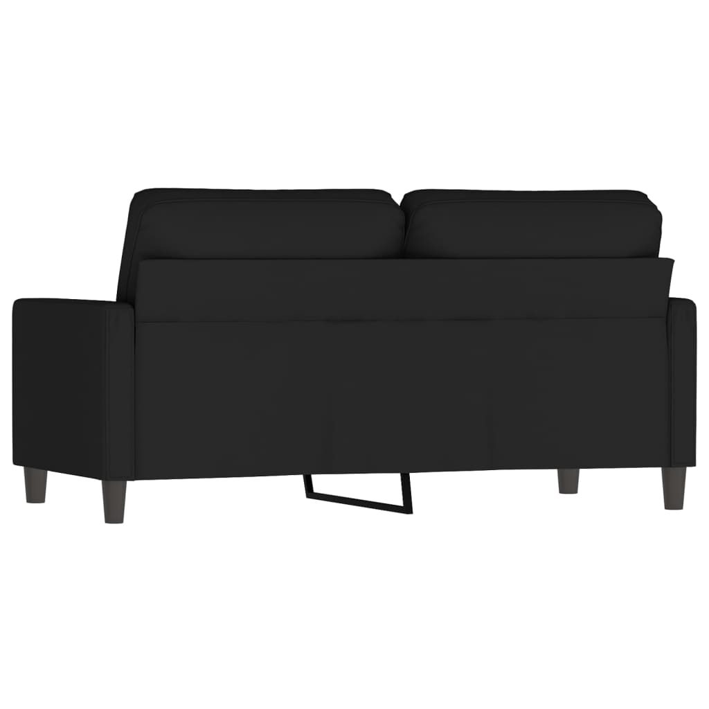 2-personers sofa 140 cm fløjl sort