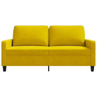 2-personers sofa 140 cm fløjl gul