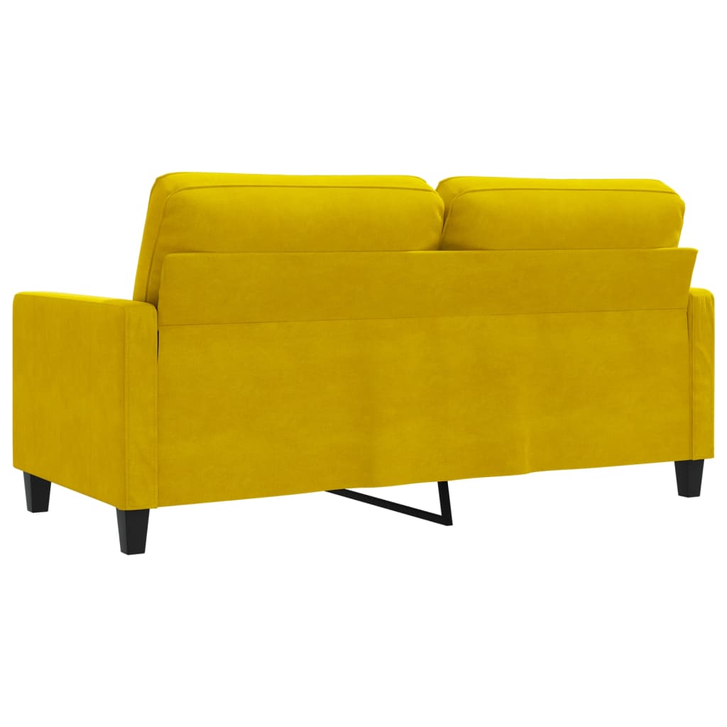 2-personers sofa 140 cm fløjl gul