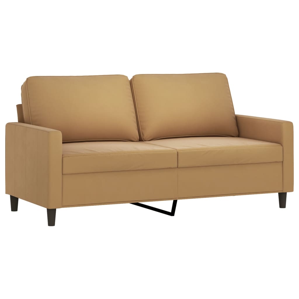 2-personers sofa 140 cm fløjl brun