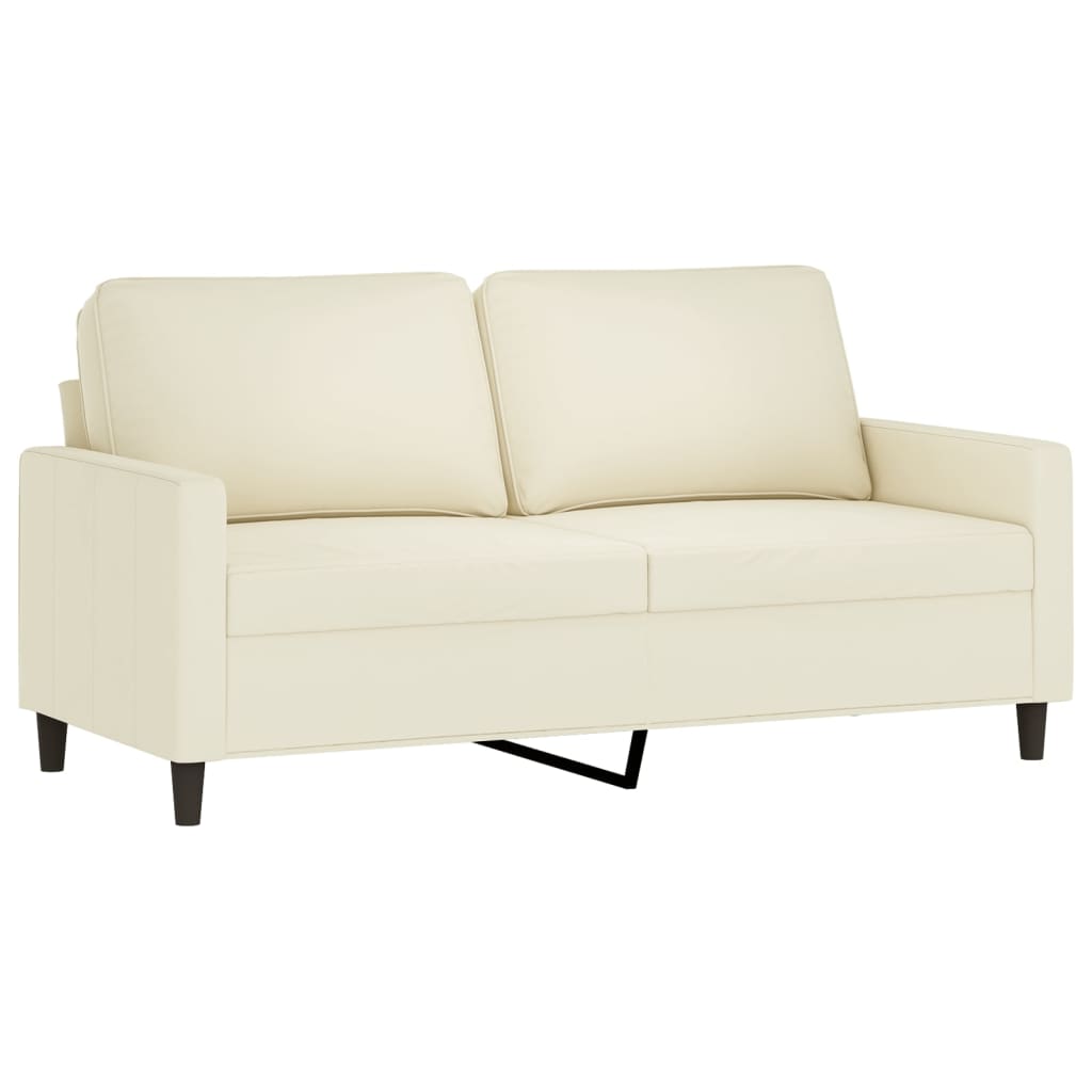 2-personers sofa 140 cm velour cremefarvet