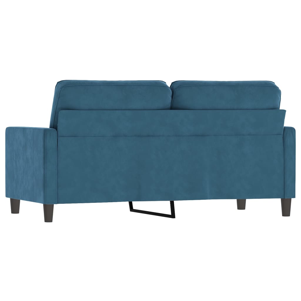 2-personers sofa 140 cm fløjl blå