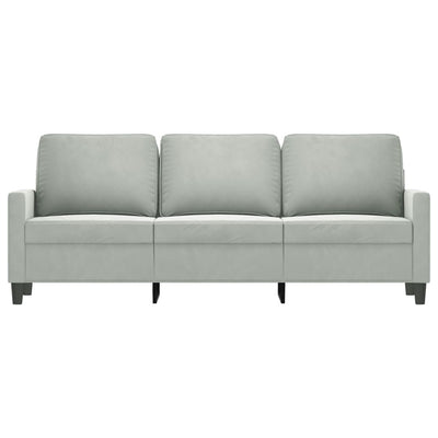 3-personers sofa 180 cm velour lysegrå