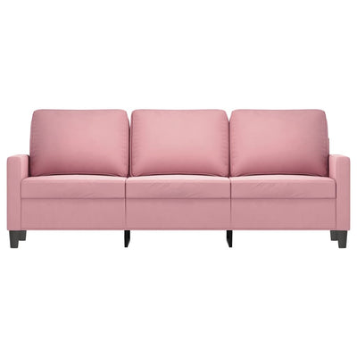 3-personers sofa 180 cm fløjl lyserød