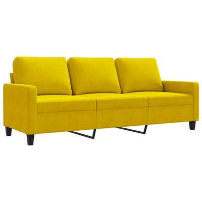 3-personers sofa 180 cm velour gul