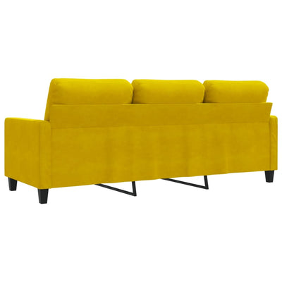 3-personers sofa 180 cm velour gul